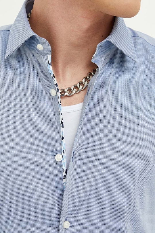 HUGO koszula bawełniana 50494500 niebieski