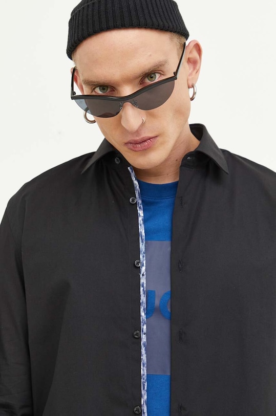 HUGO koszula bawełniana bawełna czarny 50494513