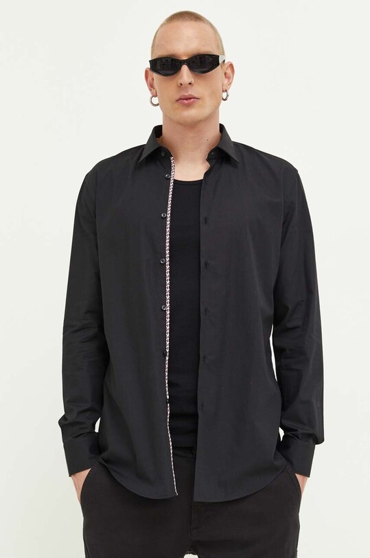 HUGO koszula bawełniana 50494531 czarny AW23