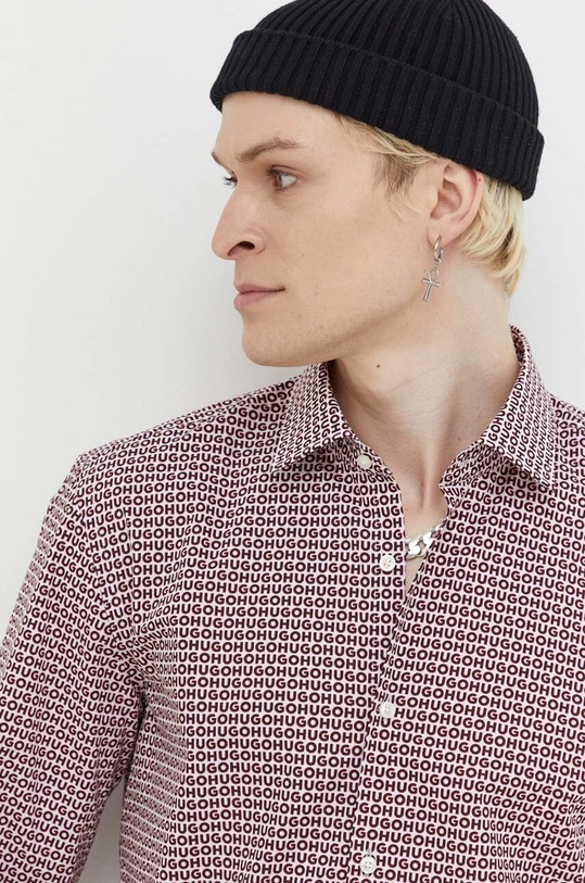 HUGO camicia in cotone 50495068 granata