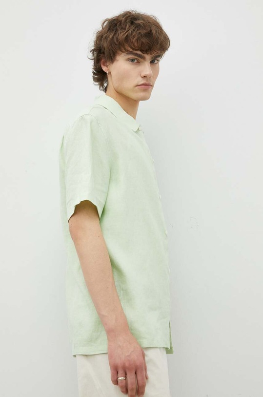 Samsoe Samsoe linen shirt Avan green M22200101