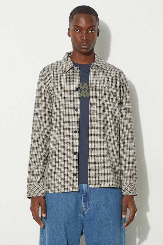 Samsoe Samsoe cotton shirt all-over print gray M23200061