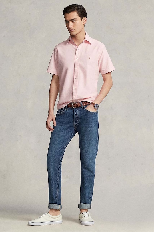 Odzież Polo Ralph Lauren koszula bawełniana 710850782 różowy