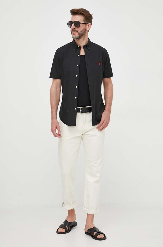 Ρούχα Πουκάμισο Polo Ralph Lauren 710872955 μαύρο
