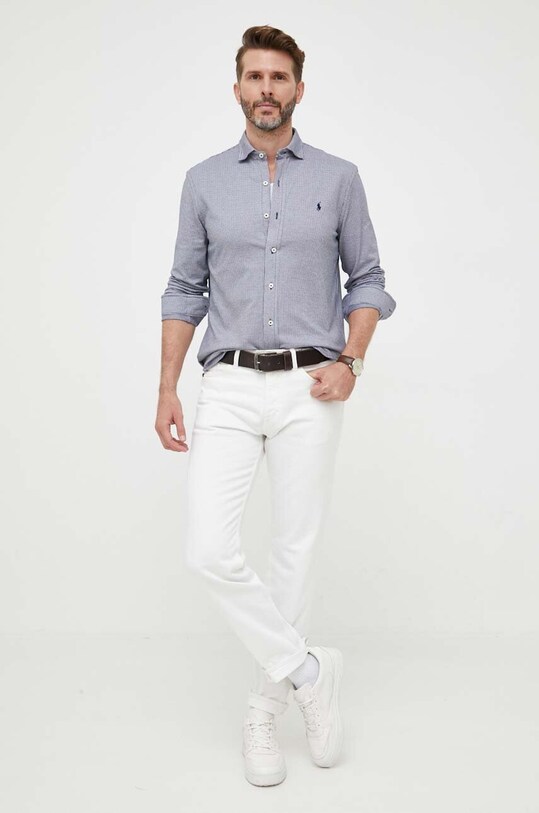 Odzież Polo Ralph Lauren koszula bawełniana 710909658 granatowy