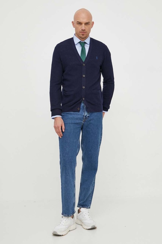 Odzież Polo Ralph Lauren koszula bawełniana 712873368 niebieski