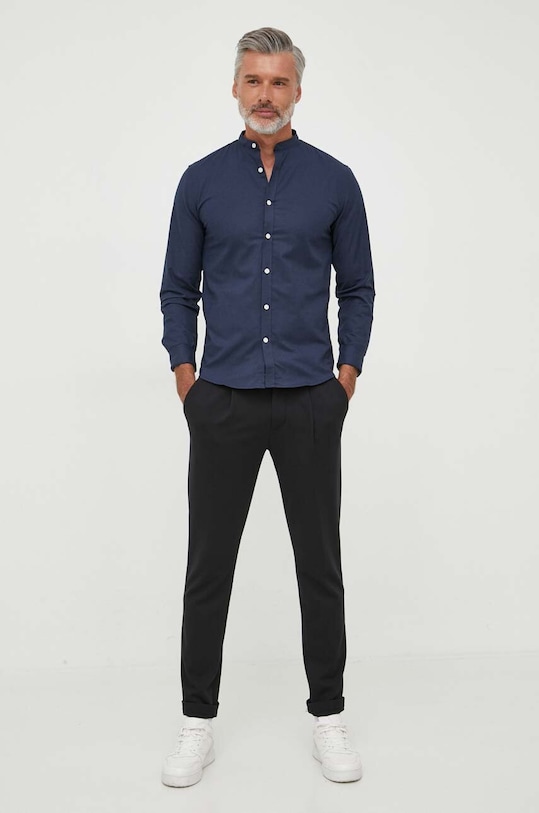 Lindbergh koszula 30.203174A.NAVY.MIX granatowy AW23