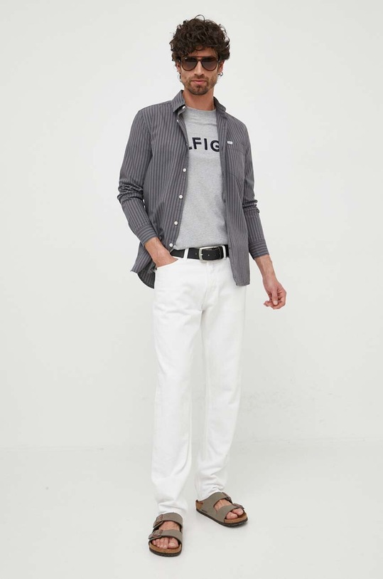 Pepe Jeans camasa din bumbac Chester PM308011.976 gri AW23