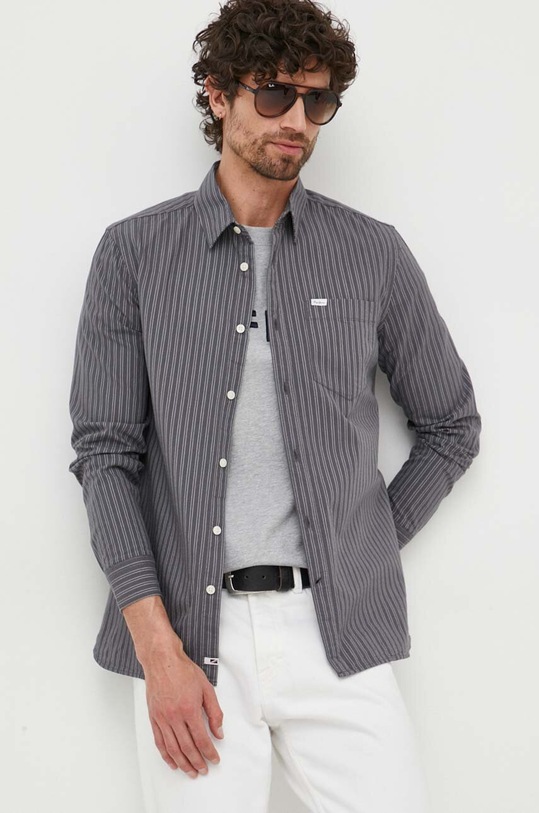 Pepe Jeans camasa din bumbac Chester gri PM308011.976