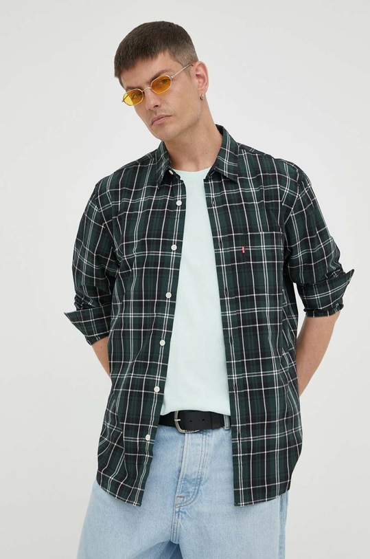 Levi's koszula bawełniana wzorzyste zielony 85746.0132