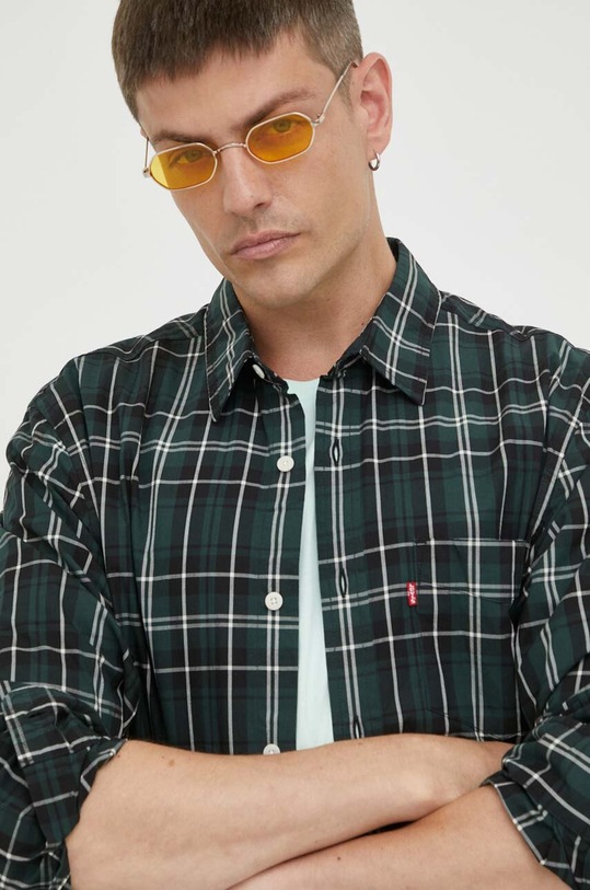 Levi's koszula bawełniana zielony 85746.0132
