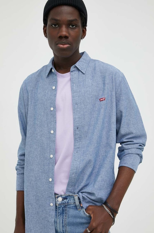 Levi's camasa din bumbac lung albastru 86625.0017
