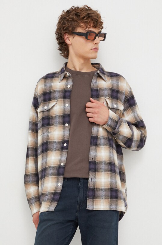 Levi's koszula bawełniana wzorzyste beżowy 19573.0194