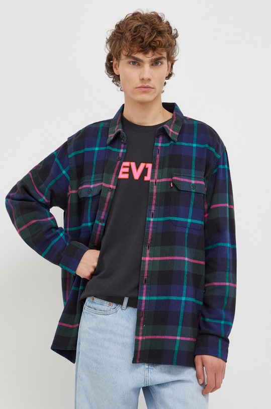 Βαμβακερό πουκάμισο Levi's casual σκούρο μπλε 19573.0201