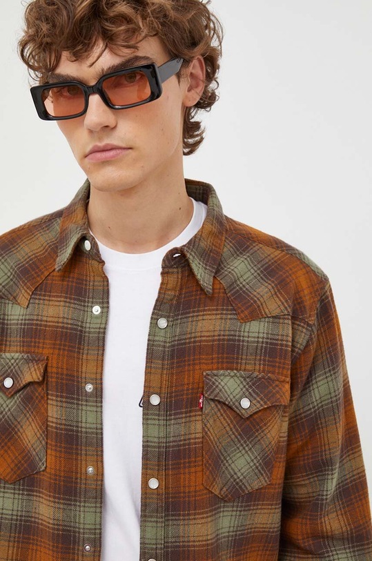 Levi's koszula bawełniana zielony 85744.0052