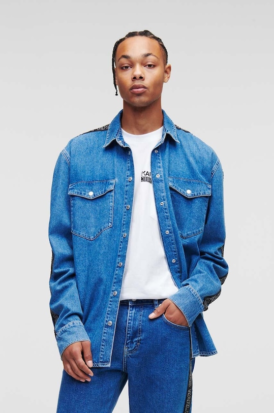Rifľová košeľa Karl Lagerfeld Jeans relaxed modrá 235D1600
