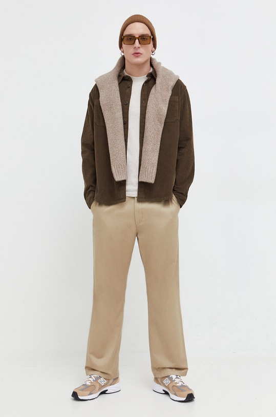 Manšestrová košile Quiksilver EQYWT04516 zelená AW23