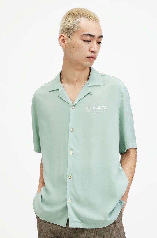 Сорочка AllSaints зелений MS209Y