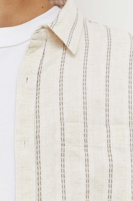 Abercrombie & Fitch koszula z domieszką lnu KI125.3119.104 beżowy AW23