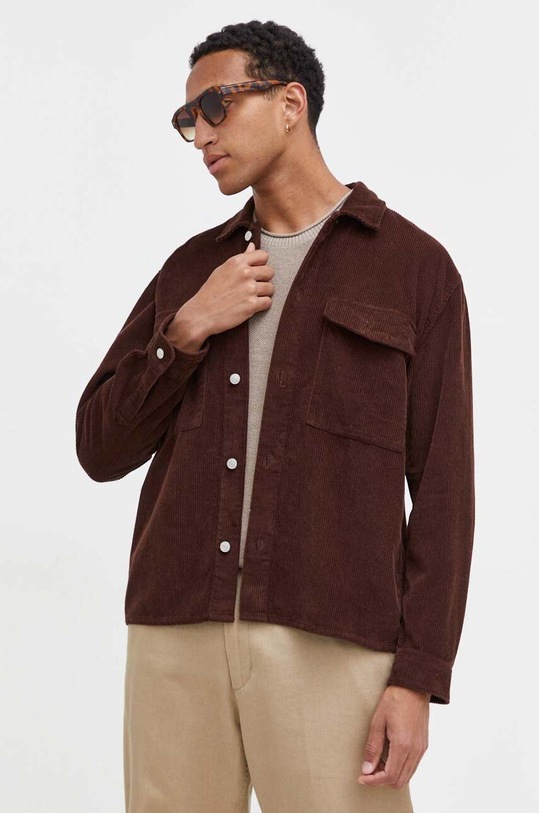 Abercrombie & Fitch koszula sztruksowa bawełna brązowy KI125.3121.420