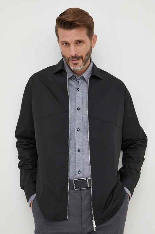 Armani Exchange koszula bawełniana bawełna czarny 6RZCL6.ZN2VZ