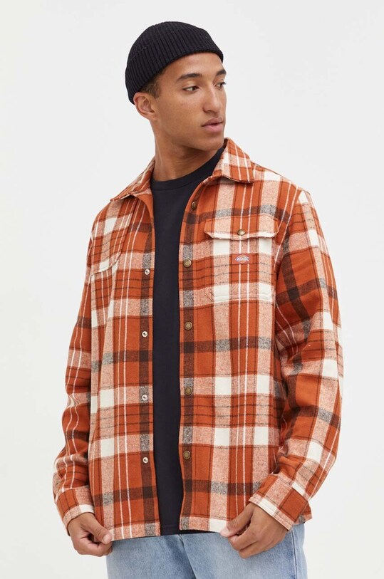 Dickies koszula bawełniana wzorzyste pomarańczowy DK0A4XGUC051
