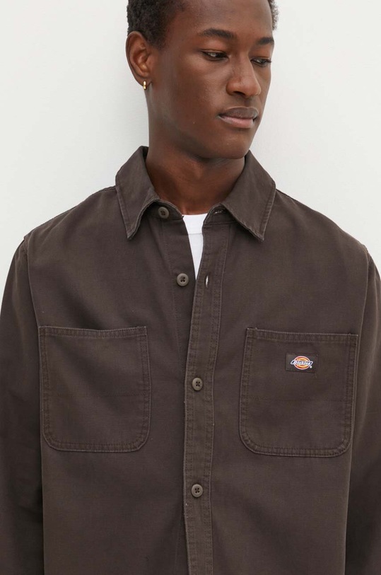 Bavlněná košile Dickies hnědá DK0A4Y27C401