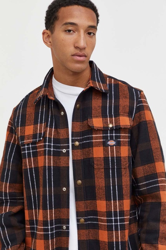 Dickies koszula bawełniana wzorzyste brązowy DK0A4XGUD711