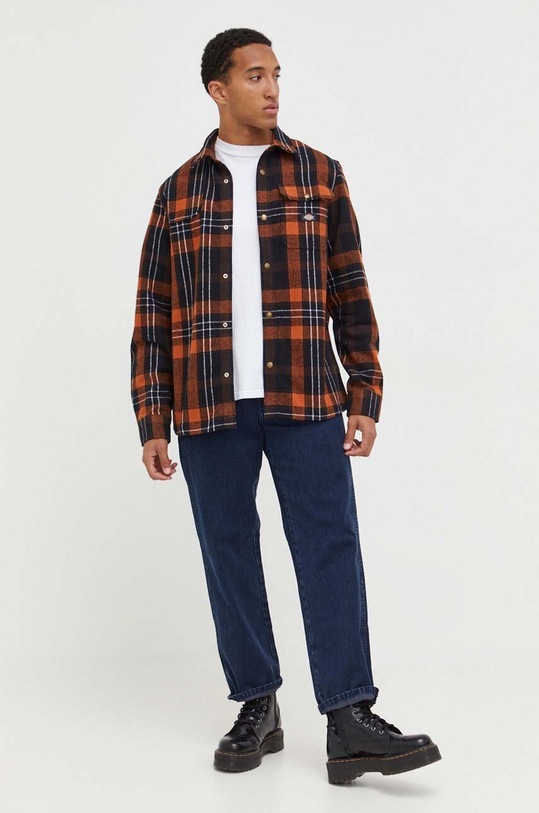 Dickies koszula bawełniana DK0A4XGUD711 brązowy AW23