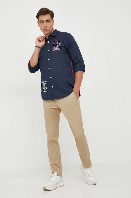 La Martina koszula WMC300 granatowy AW23