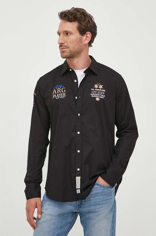 La Martina ing fekete WMC302