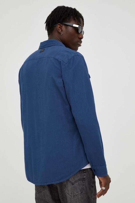 Odzież G-Star Raw koszula bawełniana D20165.D454 granatowy