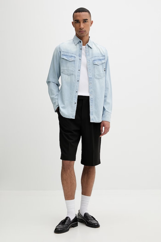 G-Star cămașă bărbătească din denim Dakota slim D23616.D252 albastru SS26