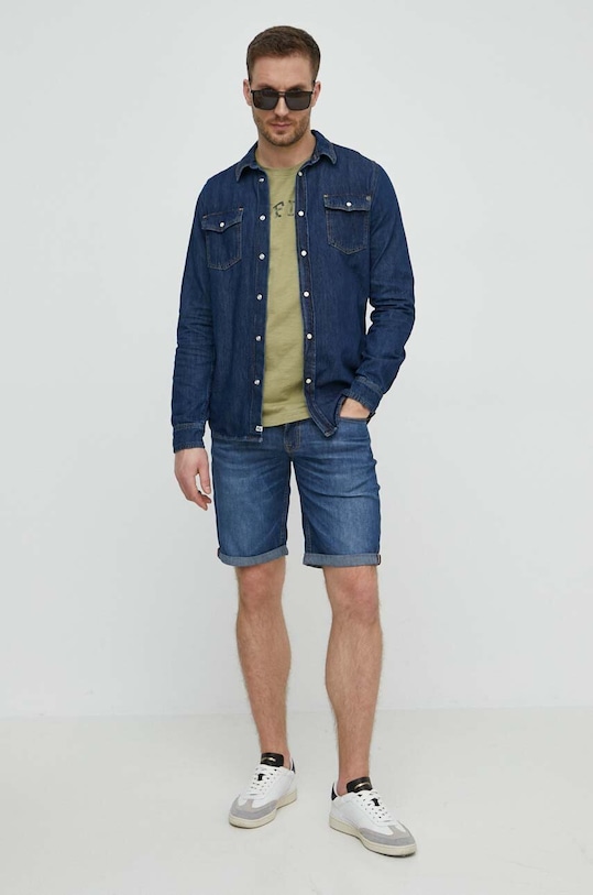 Odzież Pepe Jeans koszula jeansowa PM307509XV9.000 granatowy