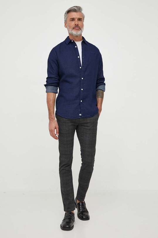Pepe Jeans koszula bawełniana PM308191.594 granatowy AW23