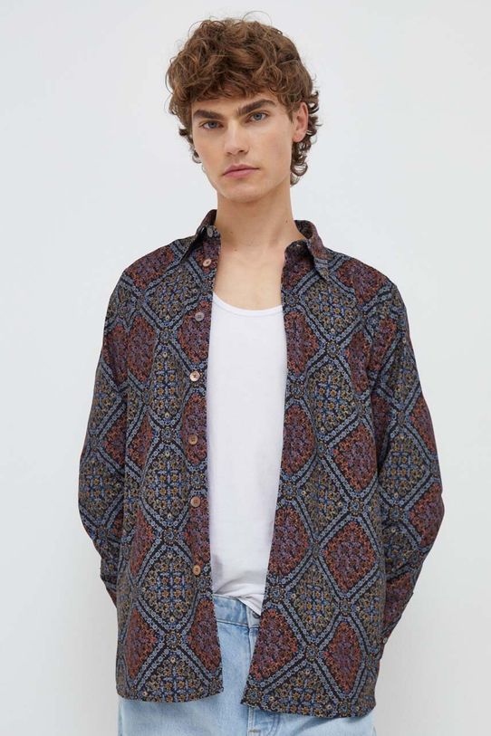 Хлопковая рубашка PS Paul Smith узор чёрный M2R.765X.L21926