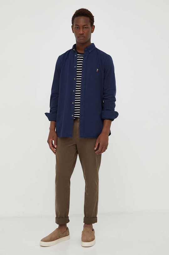 Pamučna košulja PS Paul Smith casual mornarsko plava M2R.708U.L21452