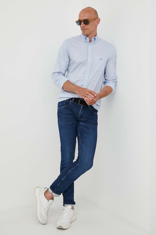 Odzież Gant koszula bawełniana 3000100 niebieski