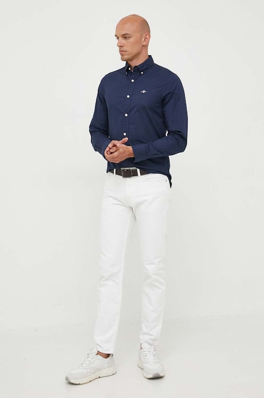 Oblečenie Bavlnená košeľa Gant 3000102 tmavomodrá