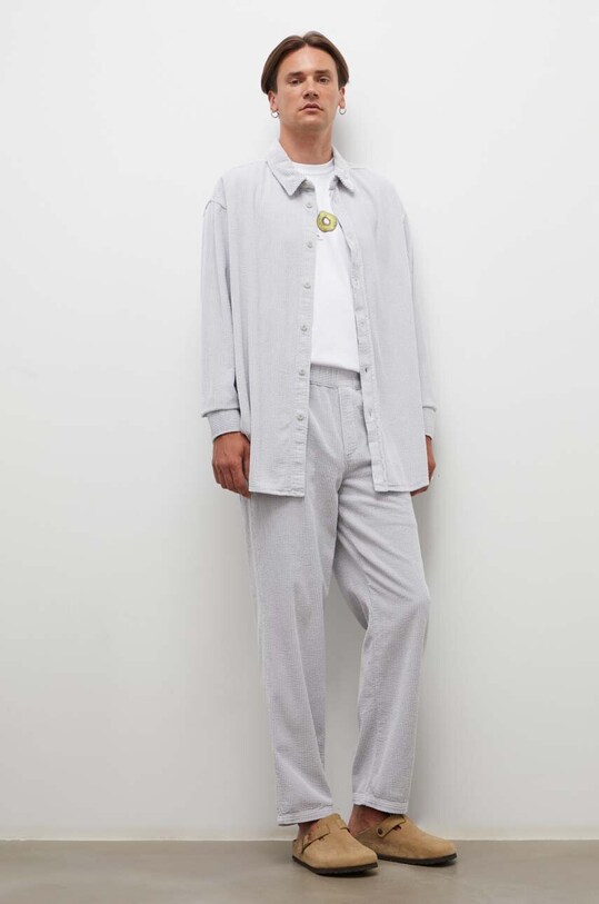 Menčestrová košeľa American Vintage MPADO06AH23 sivá AW23