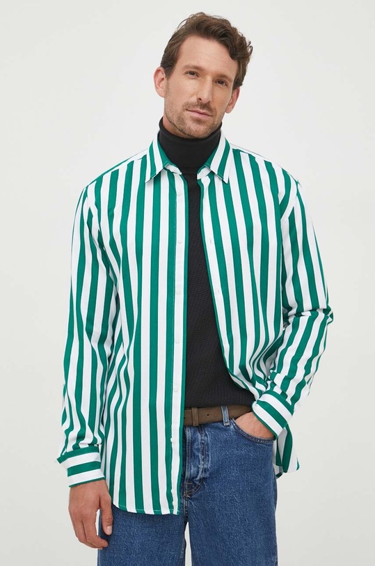 United Colors of Benetton koszula regular zielony 51ANUQ02A.64U