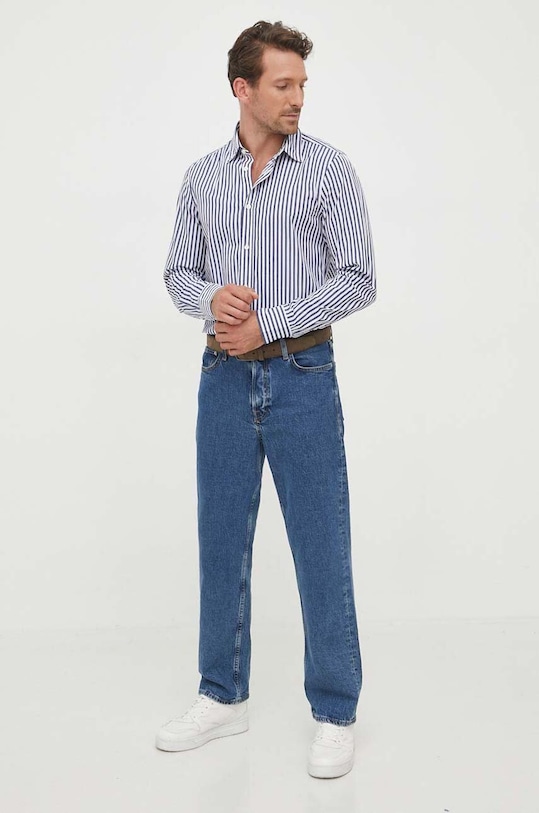 United Colors of Benetton pamut ing 5WHT5QKN8.966 sötétkék AW23