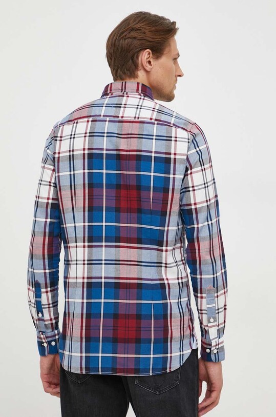 Βαμβακερό πουκάμισο Tommy Hilfiger MW0MW32893 μπλε AW23