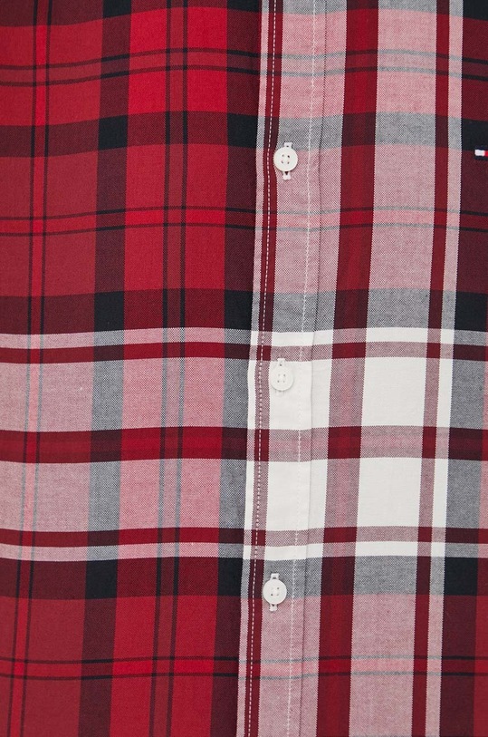 Βαμβακερό πουκάμισο Tommy Hilfiger μπορντό MW0MW32893