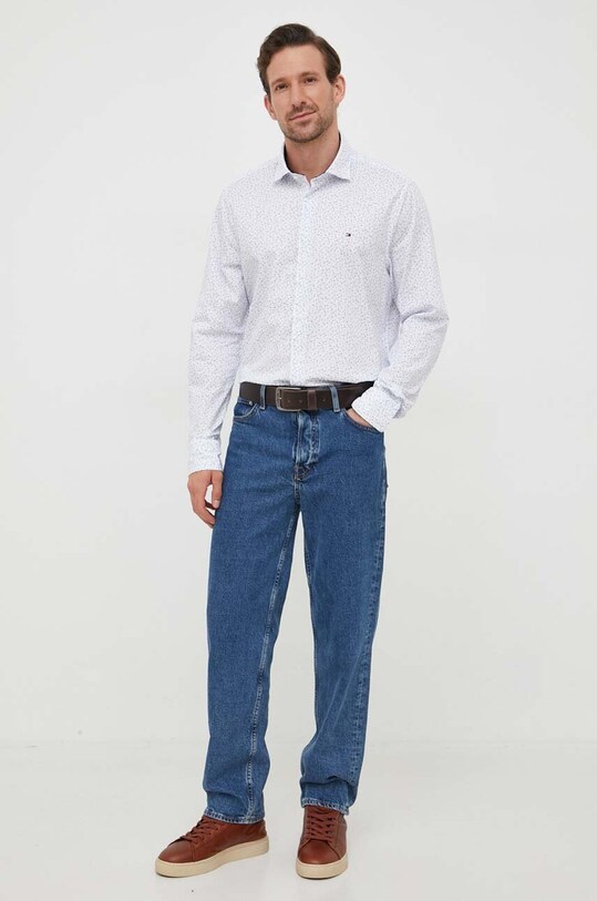 Одежда Хлопковая рубашка Tommy Hilfiger MW0MW32914 голубой