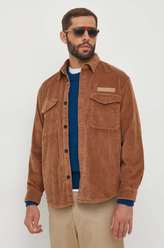 Вельветова сорочка Tommy Hilfiger casual коричневий MW0MW32903