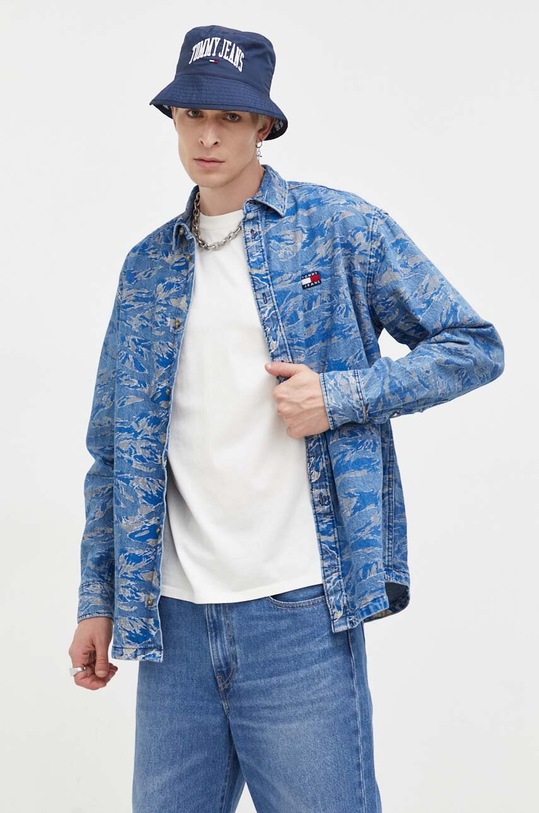 Дънкова риза Tommy Jeans свободна син DM0DM17247