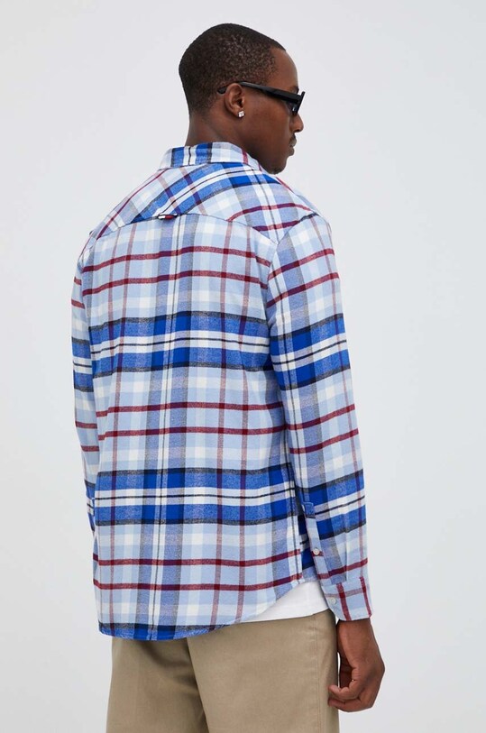 Βαμβακερό πουκάμισο Tommy Jeans μπλε DM0DM17246