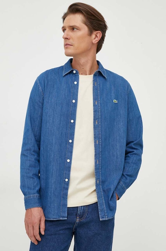 Lacoste koszula jeansowa bawełna niebieski CH0197