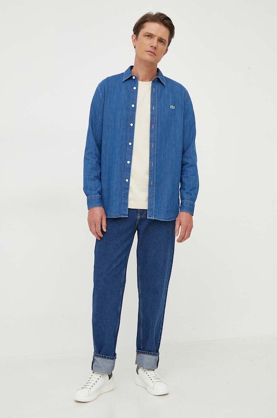 Lacoste koszula jeansowa CH0197 niebieski AW24